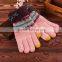 Ribbon button touchscreen knitted gloves fingers fashion ladies gloves, full finger gloves