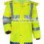 Waterproof high quality 3-in-1 hi vis 300 denier oxford polyester reflective safety