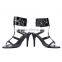 High Quality Leather Sandals, Top Braned Summer Footwear, Sling Back Peep Toe High Heels Sandals