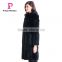 2015 New Design Medium Length Winter Women Coat With Mink Fur Hat Overcoat