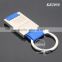 Black Box Packing Rectangle Zinc Alloy Custom Automobile Sales Servicshop Logo Blue Woven Tape Ribbon Promotion Key Ring Metal