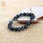 Gemstone snow flake round beads bracelet jewelry