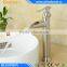 Beelee Unique Waterfall Brushed Nickel PVD Vanity Top Basin Sink Faucet Deck Mounted Mixer