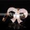 Handmade fashion jewelry gold plated zinc alloy full jewelled bowknot scarf clip brooch