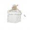 Clear Square Cube Glass Bottles Package With Airtight Wooden Lids
