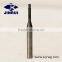 Solid tungsten carbide milling dental burs