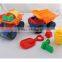 6 pc beach toy car sand mold shovel watering can