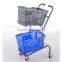 Supermarket plastic double basket shopping cart