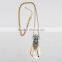 Boho Chic Long Fringe Necklace Rhinestone Turquoise Maxi Collier Argent Boheme Femmes Collar Bohemio Vintage Women's Accessories