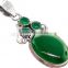 Sterling Silver Emerald With Pearl Pendant, Semiprecious Pendant K5346, cheap wedding rings