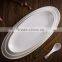 Ceramic watermelon style white oval plate dish for restaurant hotel home