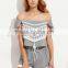 Two-piece-outfits latest fashion design women clothing Grey Tassel Off The Shoulder Top With Tie Waist Shorts