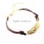 Wholesale customized good quality handmade fashion unisex bracelet, leather bracelet, wax cord with pendant bracelets