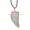 Wholesale Druzy Horn Pendant Trendy Natural Crystal Gemstone Pendant Necklace