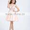 Pink mesh Vneck cheap short cocktail dress with beads in 2016