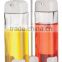 SINOGLASS 270ml square round design glass Oil and Vinegar bottle rack set square round oil bottle