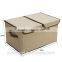 foldable fabric linen material storage boxes with lid