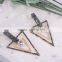 Double Triangle Stud Earrings, Crystal Gold Earrings Designs For Girls