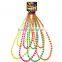 60" NEON LONG SHINY ROPE 7MM BEAD NECKLACE CHOICE OF COLOURS MARDI GRAS FANCY DRESS