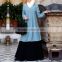 Hot sale V neck button front muslim pleated middle east button ladies simple abaya