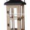 home decor wood lantern with metal top
