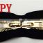 light gold metal zipper,OEM available,double sliders