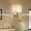 Chrome Body Fabric Shade Led Modern Hotel Wall Lamp For Project And Bedroom
