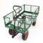 heavy duty mesh metal garden wagon , garden trolley