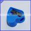 One hole plastic novelty heart shaped pencil sharpener