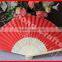 Red color bamboo wedding fan wholesale