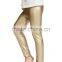 PU shiny infant pants kids leggings baby leather trousers