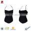 simple design black one piece swimsuit bating suit