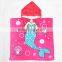 Hotsale Velour Printing Cotton Poncho Towel for Kids,custom Terry Cloth Poncho Hooded Beach Towel for Promotion