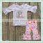 the latest embroidery clothing private custom2017 wholesale girl boutique outfit new arrival back to school sets photo design