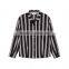 Custom Women Tops and Blouses Long Sleeve Chiffon Blouses, 2016 Fashion Striped Blouses and Tops for Women