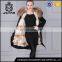 2017 high quality long fur collar jacket with hooded