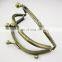 Bronze 2 Compartments double purse handle frame twin metal bag hinge clasp