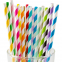 Paper Drinking Straws Rainbow Colorful Pattern Paper Straws Decorations