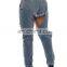 New Autumn Winter Female Denim Pants Women Retro Hole Tassel Jeans Straight Trousers Fashion Casual Solid Color Pants