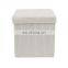 Customized Hot sale !!! modern and fashion living room furniture Corduroy foldable storage stool ottoman square