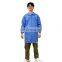 Disposable anti dust waterproof Lab Coats gown Unisex Coat for Adult with Knitted Cuffs and Collar SMS