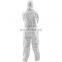 Disposable Microporous Chemical Protective Work Uniform Overalls White Hooded Boots