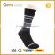 Man's solid color high quality black color dress sock tube socks with stripes
