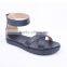 Upper embossing latest designs flat zipper sandals made in china for ladies