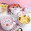Children's instant noodle bowl with lid creative household Japanese anti-scalding cartoon ceramic bowl set with handle