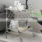 Fashion design modern bar cart trolley and kitchen food serving cart shower folding glass shelf with wheels