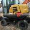 China good quality 6 ton wheel excavator SY65W sale with factory price