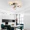 5Heads Glass Ball Pendant Lamp Black Gold Glass Globes Classic Vintage Ceiling Light for Kitchen Living Room