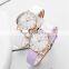 SHENGKE Delicate Ladies Watch Diamond Cutting Glass Unique Dial Soft Leather Band Quartz Movement Watches Custom Logo OEM K8053