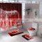 Christmas Bathroom Waterproof Shower Curtain Set Toilet Cover Mat Non slip Bath Rugs Home Bathroom Carpet Christmas Decor